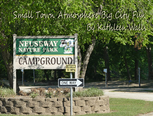 Campground sign at entrance to Neuseway Nature Park 
